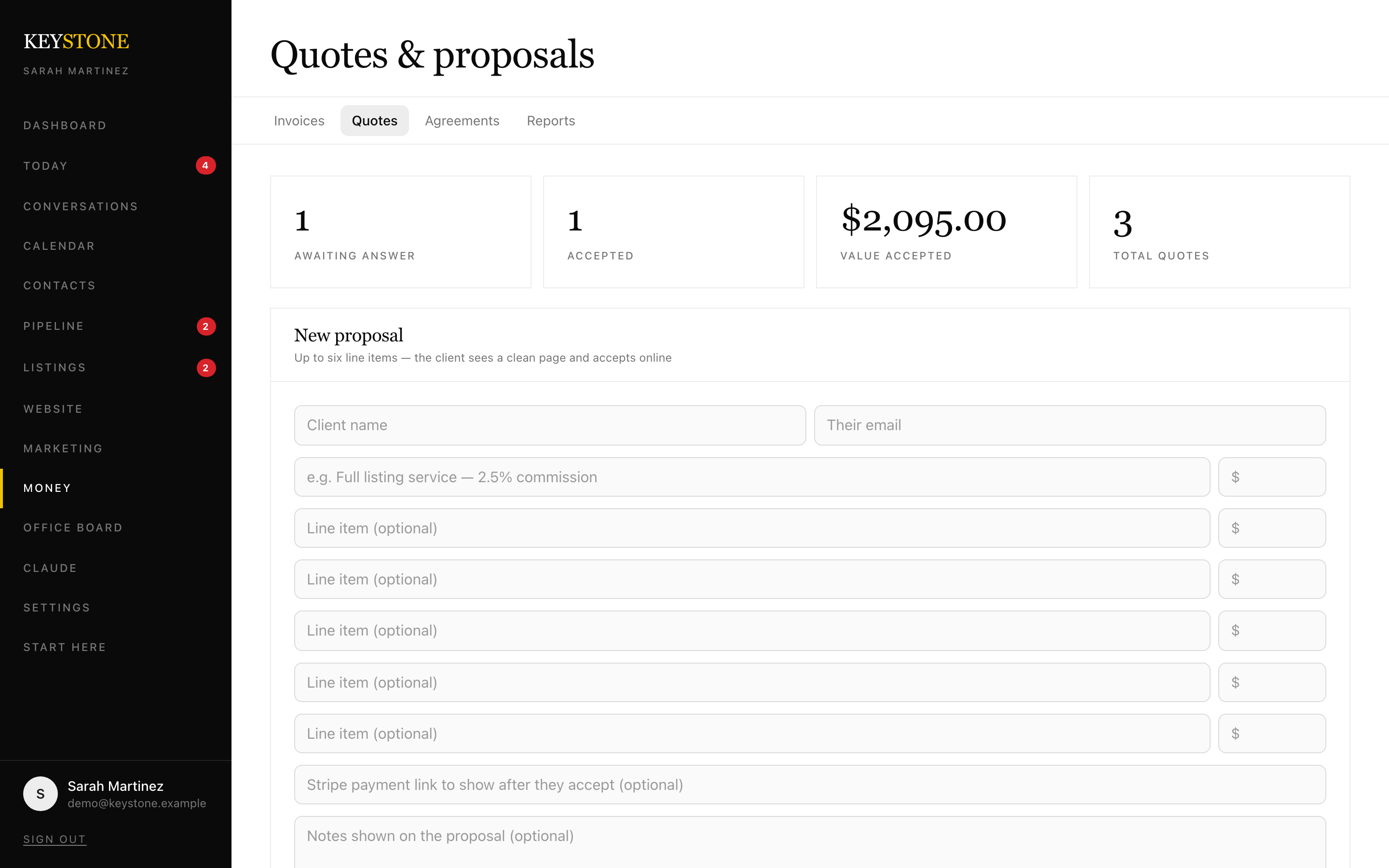 Quotes and proposals
